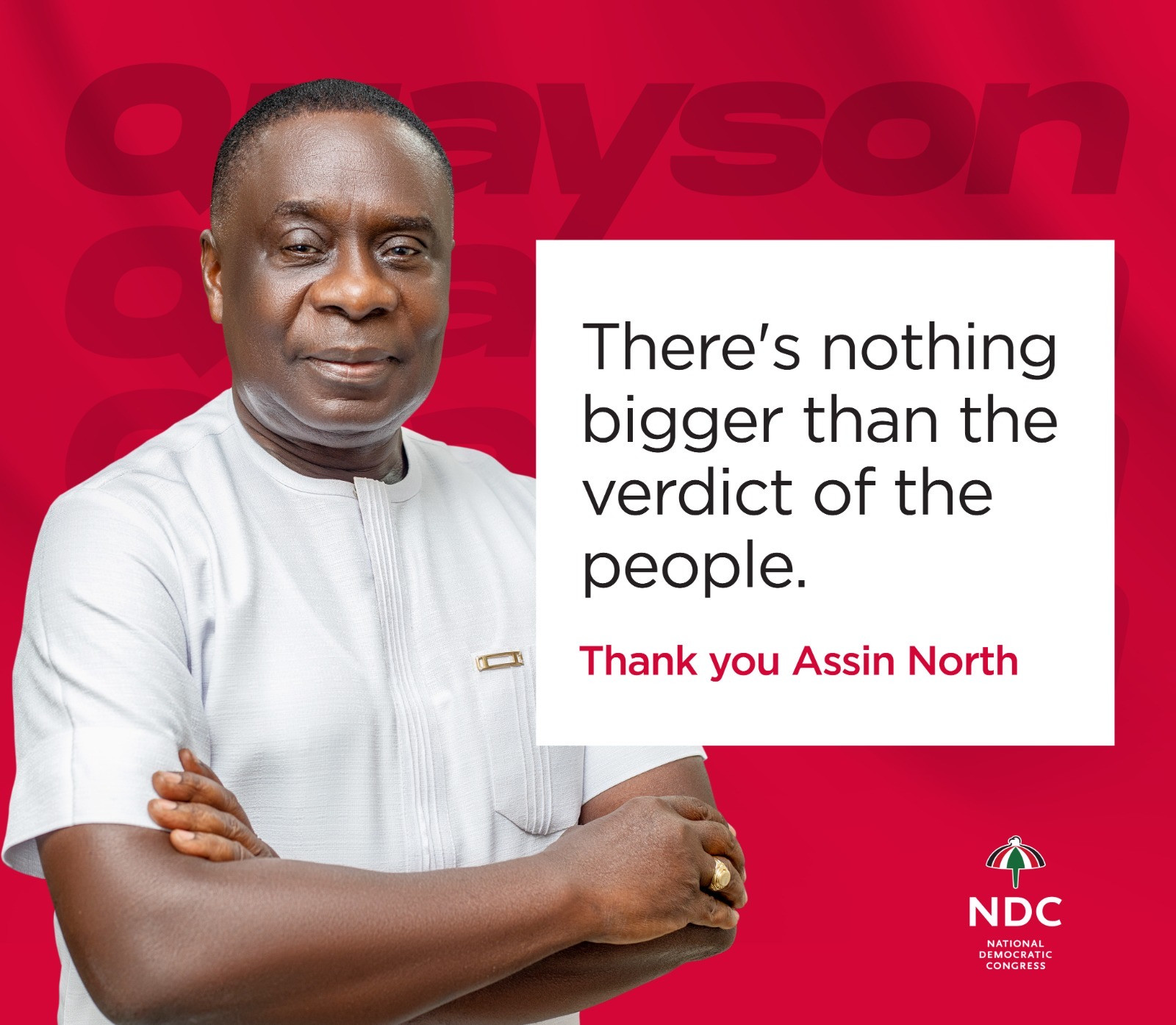 John Mahama says thank you to Assin North.